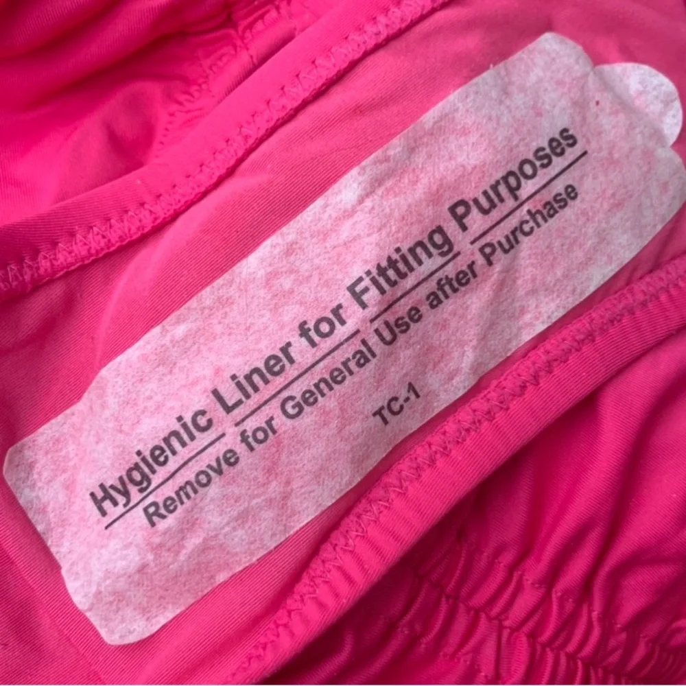 DKNY Hot Pink Halter Swimsuit With Ruching Small - Picture 7 of 8